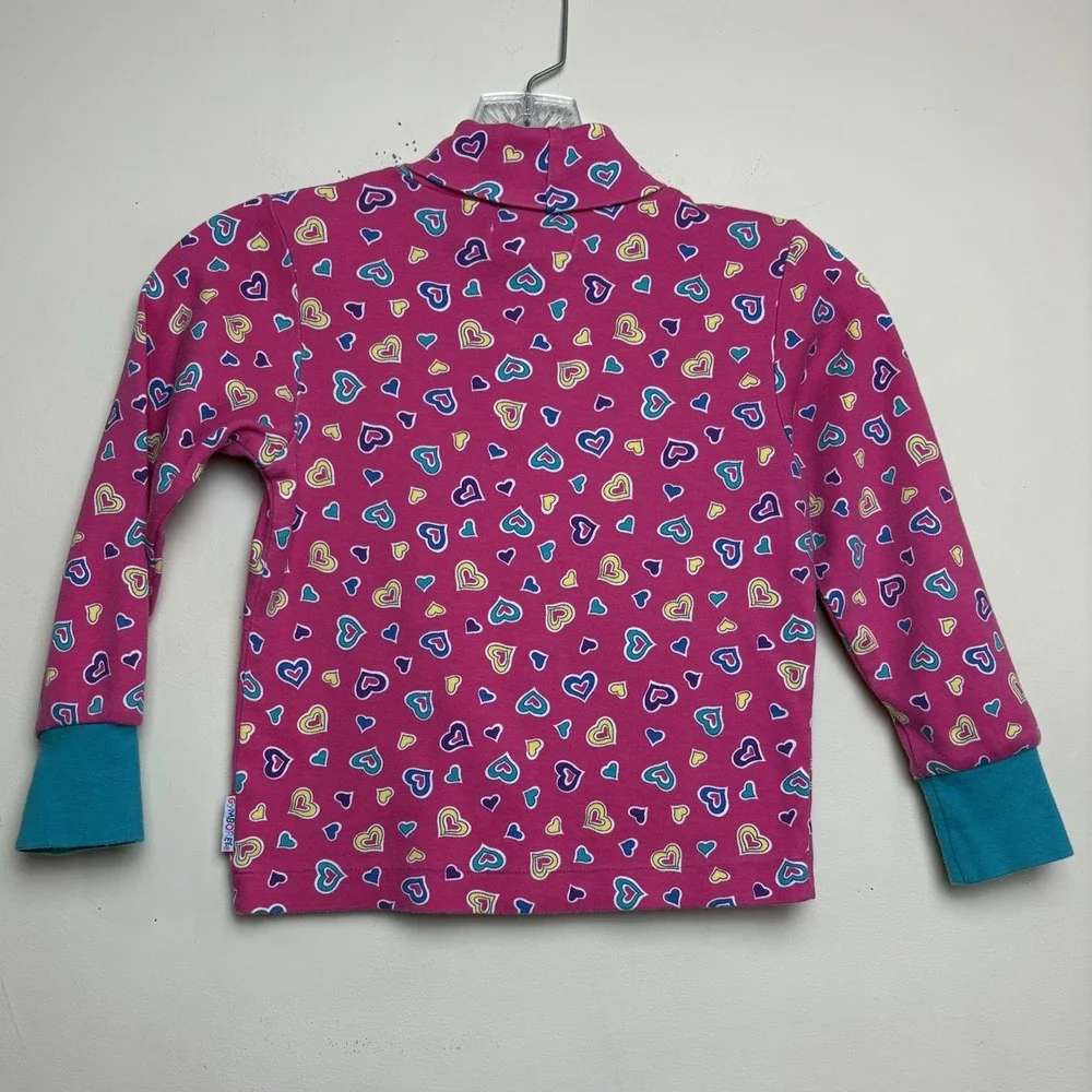 VTG Gymboree Heart Print Turtleneck Long Sleeve Shirt 100% Cotton Large 3T-4T